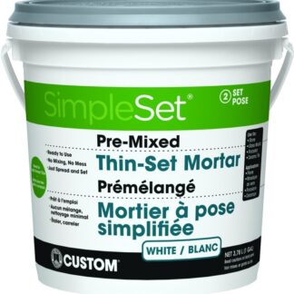 Custom SimpleSet Series CSTTSW1-2 Thinset Mortar, White, Paste, 1 gal Pail Sells in Quantity of 2