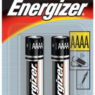 Energizer E96 E96-BP-2 Battery, 1.5 V Battery, 150 mAh, AAAA Battery, Alkaline, Manganese Dioxide, Zinc