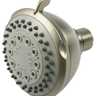 Boston Harbor TS02213NP Shower Head, 1.75 gpm, 1/2-14 NPT Connection, Threaded, 3-Spray Function, Plastic, 3-5/8 in Dia