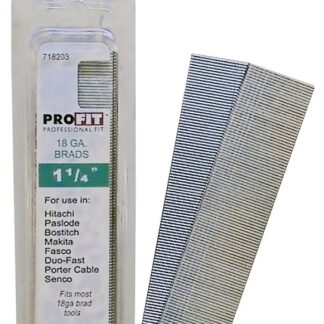 ProFIT 0718203 Finish Nail, Glue Collation, 1-1/4 in L, 18 Gauge, Steel, Electro-Galvanized, Brad Head