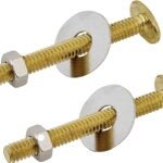 ProSource 70490-3L Bolt Set, Steel, Brass, For: Use to Attach Toilet to Flange