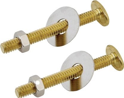 ProSource 70490-3L Bolt Set, Steel, Brass, For: Use to Attach Toilet to Flange