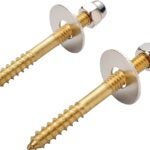 ProSource 24448-3L Screw Set, Brass, Brass, For: Use to Attach Toilet to Flange