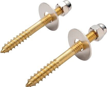 ProSource 24448-3L Screw Set, Brass, Brass, For: Use to Attach Toilet to Flange