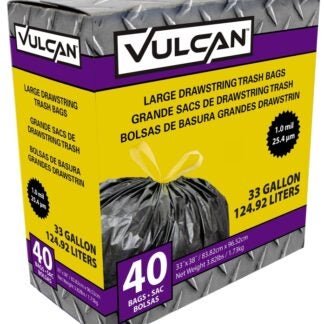 Vulcan FG-O3812-03 Trash Bag, 33 gal, Black