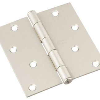 National Hardware N830-249 Door Hinge, Steel, Satin Nickel, Non-Rising, Removable Pin, Full-Mortise Mounting, 55 lb