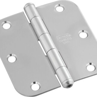 National Hardware N830-269 Door Hinge, Stainless Steel, Zinc, Non-Rising, Removable Pin, Full-Mortise Mounting, 55 lb