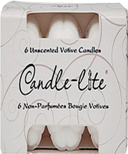 Candle-Lite 1601595 Votive Food Warmer Candle, White Candle, 10 hr Burning Sells in Quantity of 6