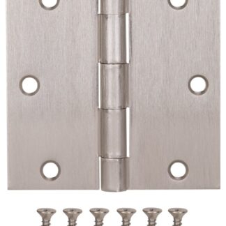 ProSource 20338SNX Square Corner Door Hinge, Steel, Satin Nickel, Loose Pin, 180 deg Range of Motion