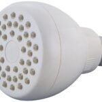 Boston Harbor B11041WH Shower Head, 1.75 gpm, 1/2-14 NPT Connection, Threaded, 1-Spray Function, Plastic, White