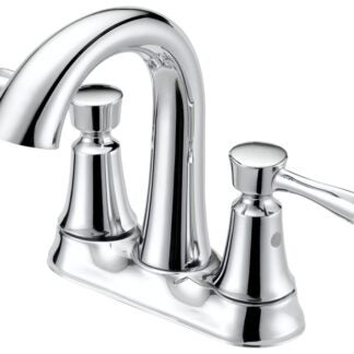 Boston Harbor F51B0035CP Lavatory Faucet, 1.2 gpm, 2-Faucet Handle, 3-Faucet Hole, Metal/Plastic, Chrome Plated