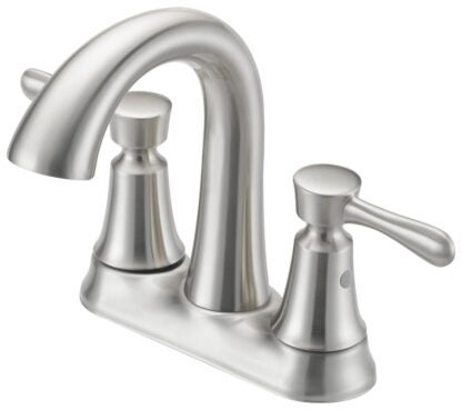 Boston Harbor F51B0035NP Lavatory Faucet, 1.2 gpm, 2-Faucet Handle, 3-Faucet Hole, Metal/Plastic, Brushed Nickel