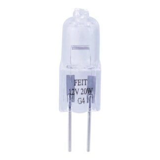 Feit Electric BPQ20T3/CAN Halogen Bulb, 20 W, G4 Lamp Base, JC T3 Lamp, 3000 K Color Temp, 2000 hr Average Life Sells in Quantity of 6