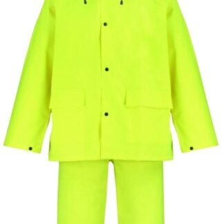 Diamondback OX025PU-M Rain Suit, M, 28-1/2 in Inseam, Polyester, Hi-Viz Yellow, Comfortable Oxford Polyester Collar