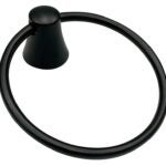 Boston Harbor 8760 Towel Ring, 6 in Dia Ring, Zinc/Aluminum, Matte Black, Wall Mounting