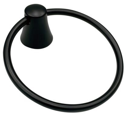 Boston Harbor 8760 Towel Ring, 6 in Dia Ring, Zinc/Aluminum, Matte Black, Wall Mounting