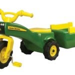 John Deere Toys 46088 Trike with Cart, 18 Months and Up, Plastic, Internal Light/Music: Internal Light and Music