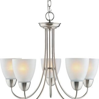 Boston Harbor A2242-6 Chandelier, 120 V, 60 W, 1-Tier, 5-Lamp, A19/CFL Lamp, Metal Fixture