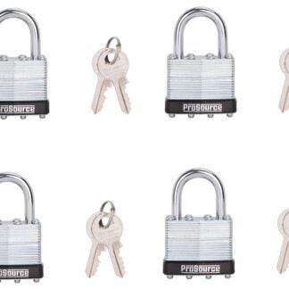 ProSource HD-3DX4-3L Padlock Set, Standard Shackle, 1/4 in Dia Shackle, 1-1/4 in H Shackle, Steel Shackle, Steel Body