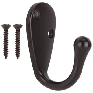 ProSource H63ORB-PS Coat and Hat Hook, 22 lb, 1-Hook, 1-1/8 in Opening, Zinc, Oil-Rubbed Bronze