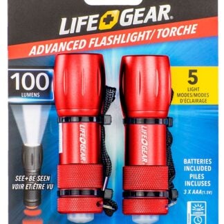 LifeGear LG09-60589-SA4 Flashlight, AAA Battery, LED Lamp, 160 Lumens, Narrow, Wide Beam, 1 hr Run Time, Assorted