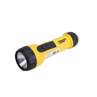 PowerZone JL-L0013L High-Impact Flashlight, D Battery, D Battery, Krypton Lamp, 13 Lumens, 50 m Beam Distance, Yellow Sells in Quantity of 12