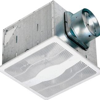 Air King ES80S Exhaust Fan, 12-3/4 in L, 12-7/8 in W, 0.3 A, 115/120 V, 1-Speed, 80 cfm Air, Steel, White