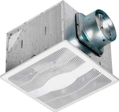 Air King ES80S Exhaust Fan, 12-3/4 in L, 12-7/8 in W, 0.3 A, 115/120 V, 1-Speed, 80 cfm Air, Steel, White