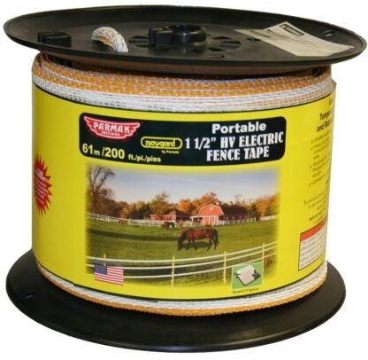 Parmak Baygard 895 Equi-Tape, Heavy-Duty, Fiberglass, White, PVC-Coated