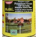 Parmak 794 Electric Fence Rope, 6-Conductor, Copper Conductor, Black/White/Yellow, 656 ft L