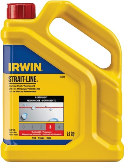 IRWIN 65202 Marking Chalk Refill, Red, Permanent