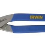 IRWIN 23012 Tinner Snip, 12-3/4 in OAL, 2-3/4 in L Cut, Curved, Straight Cut, Steel Blade, Double-Dipped Handle