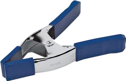 IRWIN 222803 Spring Clamp with Soft Grip Pad, 3 in Clamping, Steel, Blue/Silver