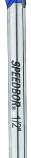 IRWIN SPEEDBOR 3041001 Auger Boring Bit, 1/2 in Dia, 6 in OAL, Tapered Flute, 3-Flute, 1/4 in Dia Shank