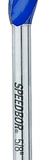 IRWIN SPEEDBOR 3041002 Auger Boring Bit, 5/8 in Dia, 6 in OAL, Tapered Flute, 3-Flute, 1/4 in Dia Shank