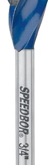 IRWIN SPEEDBOR 3041004 Auger Boring Bit, 3/4 in Dia, 6 in OAL, Tapered Flute, 3-Flute, 1/4 in Dia Shank