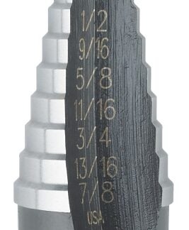 IRWIN Unibit 10234 Step Drill Bit, 3/16 to 7/8 in Dia, 1-Flute, 3/8 in Dia Shank, Hex Shank