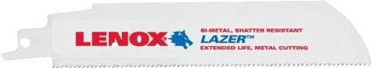 Lenox LAZER 24902T6114R Reciprocating Saw Blade, 1 in W, 6 in L, 14 TPI, HSS Cutting Edge Sells in Quantity of 2