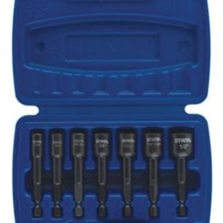 IRWIN POWER-GRIP 394100 Bolt Extractor Set, 7-Piece, HCS, Black Oxide, Specifications: Reverse Spiral Flute