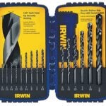 IRWIN 314015 Jobber Length Drill Bit Set, 15-Piece, Steel, Black Oxide