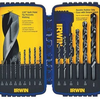 IRWIN 314015 Jobber Length Drill Bit Set, 15-Piece, Steel, Black Oxide