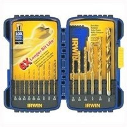 IRWIN SPEEDBOR 3018009 Drill Bit Set, 15-Piece, HSS, Titanium Nitride-Coated