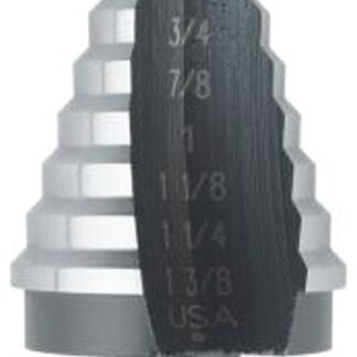 IRWIN Unibit 10235 Step Drill Bit, 1/4 to 1-3/8 in Dia, 3-1/8 in OAL, 1-Flute, 1/2 in Dia Shank, Hex Shank