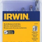 IRWIN 4935078 Drill Bit Set, Multi-Material, 5-Piece, Steel, Uncoated