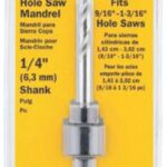 IRWIN 373004 Mandrel Hole Saw Arbor, 1/2 in Shank, Hex Shank