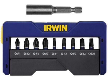 IRWIN 1866983 Insert Bit Set, 10-Piece, Steel, Black Oxide