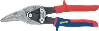 IRWIN 2073112 Aviation Snip, 10 in OAL, 1-5/16 in L Cut, Right Cut, Steel Blade, Double-Dipped Handle, Red Handle