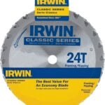 IRWIN 15120 Circular Saw Blade, 6-1/2 in Dia, 5/8 in Arbor, 24-Teeth, Carbide Cutting Edge