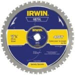 IRWIN 4935555 Blade, 7-1/4 in Dia, 5/8 in Arbor, 48-Teeth, Carbide Cutting Edge