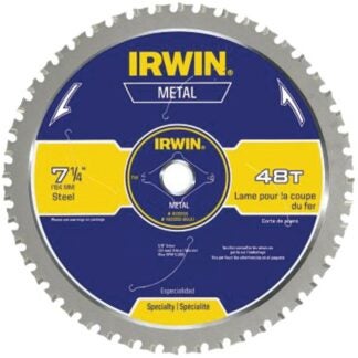 IRWIN 4935555 Blade, 7-1/4 in Dia, 5/8 in Arbor, 48-Teeth, Carbide Cutting Edge